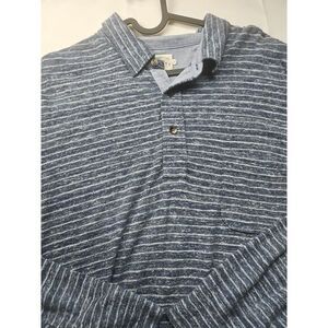 Faherty Polo Shirt Men's XL X-Large Blue Long Sleeve Lightweight Casual Preppy